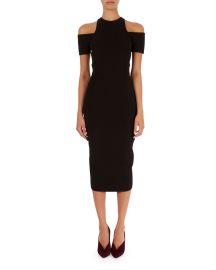 Victoria Beckham Cold-Shoulder Midi Dress   Neiman Marcus at Neiman Marcus